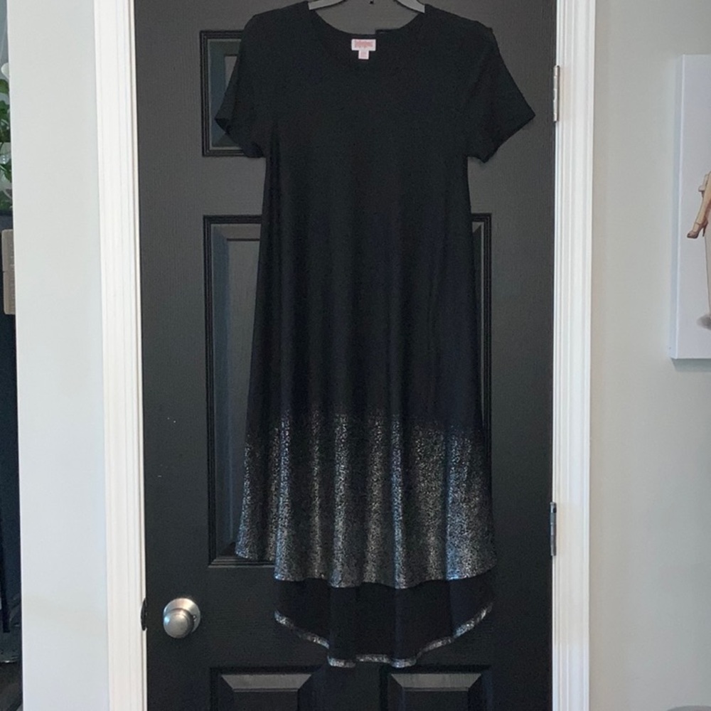 NWOT Lularoe Carley Dress Black w/ Sparkle Ombré 💎